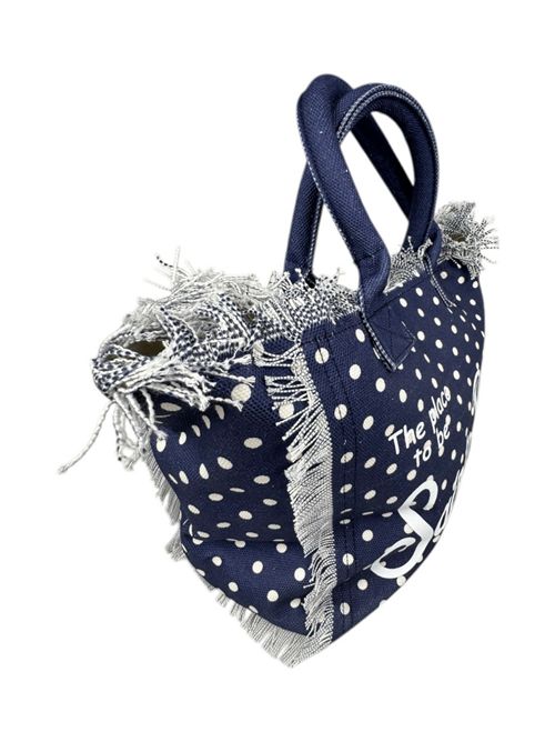 borsa donna vanity a pois blu e bianco MC2 Saint Barth | VANITY-REGULAR POIS61
